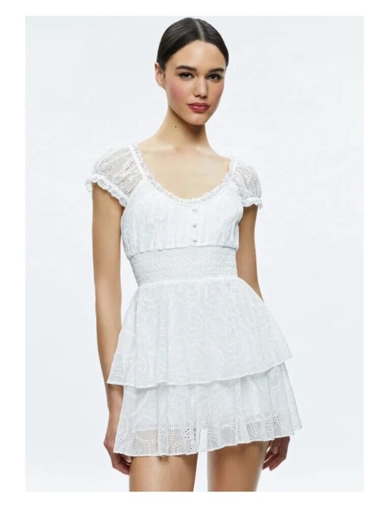 Alice + Olivia Dresses & Skirts - New! ALICE + OLIVIA Gracie Eyelet Lace Ruffle Dress Romper